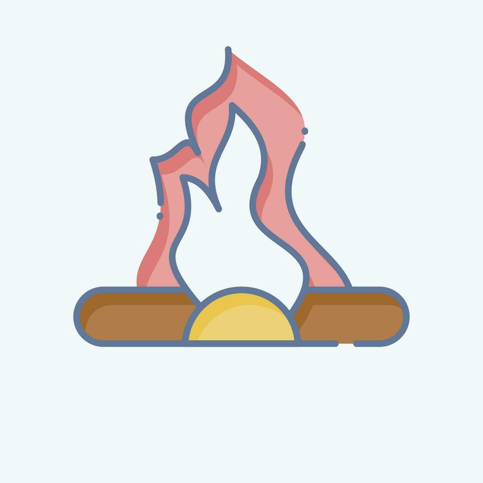 Icon Bonfire. related to Prehistoric symbol. doodle style. simple design editable. simple illustration vector