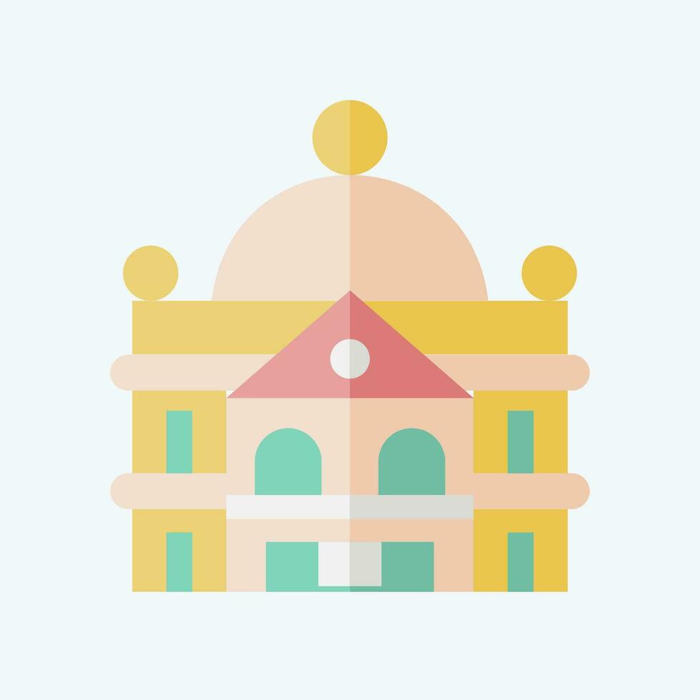 Icon Stately Home. related to Accommodations symbol. flat style. simple design editable. simple illustration vector