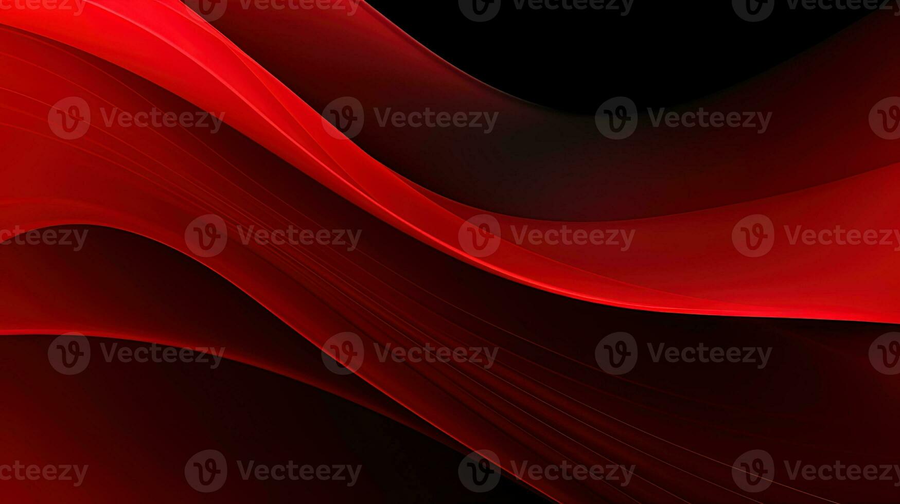 Background of waving lines with a red and black gradient, generated by AI photo