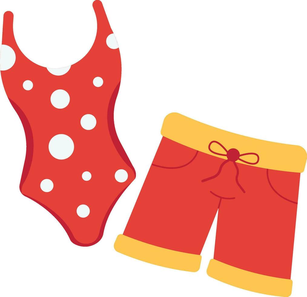 Swimwear Woman And Man Illustration vector