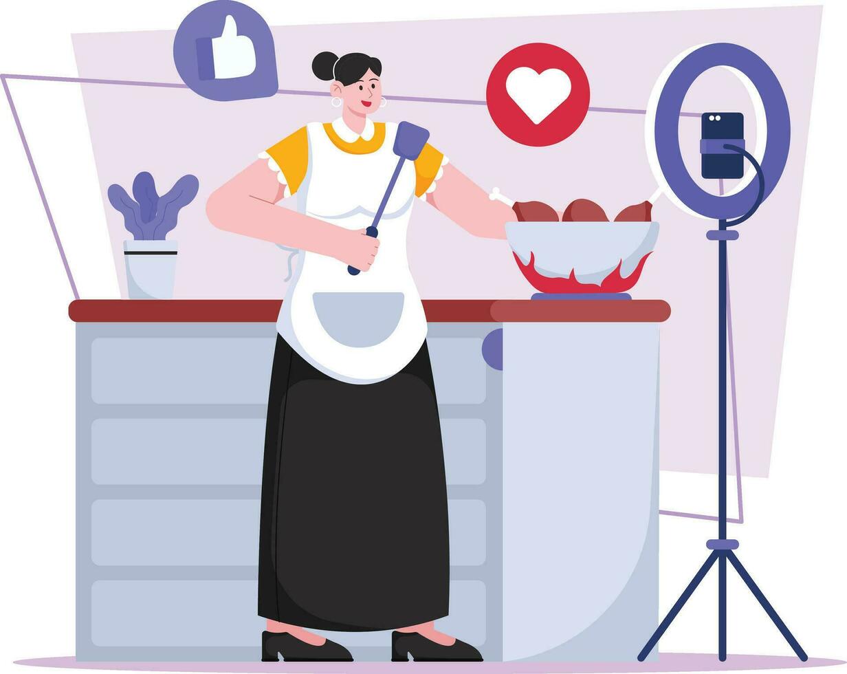 Cocinando contenido ilustración vector