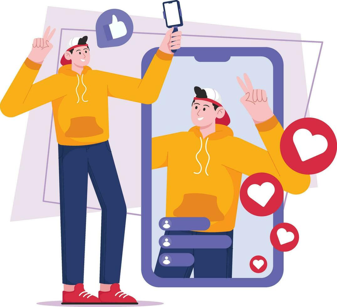 Vlog Content Illustration vector