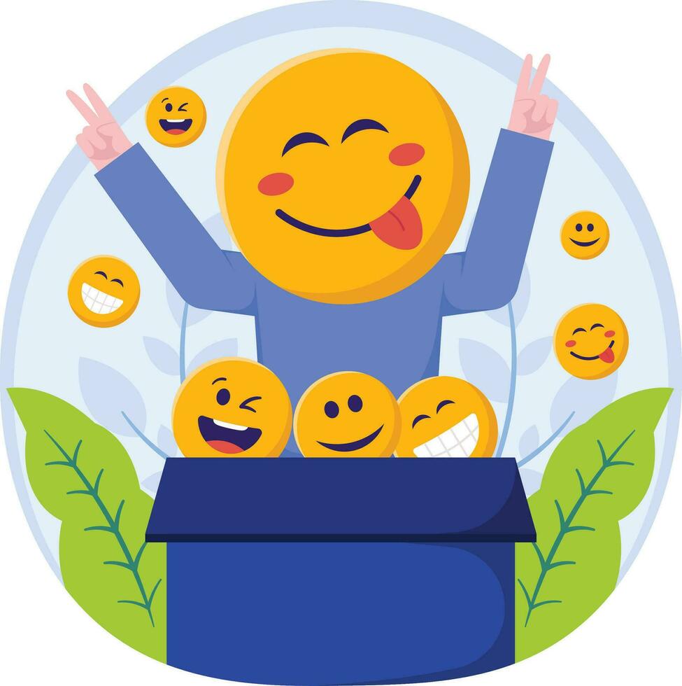 Man Reaction Laugh Emoji Illustration vector