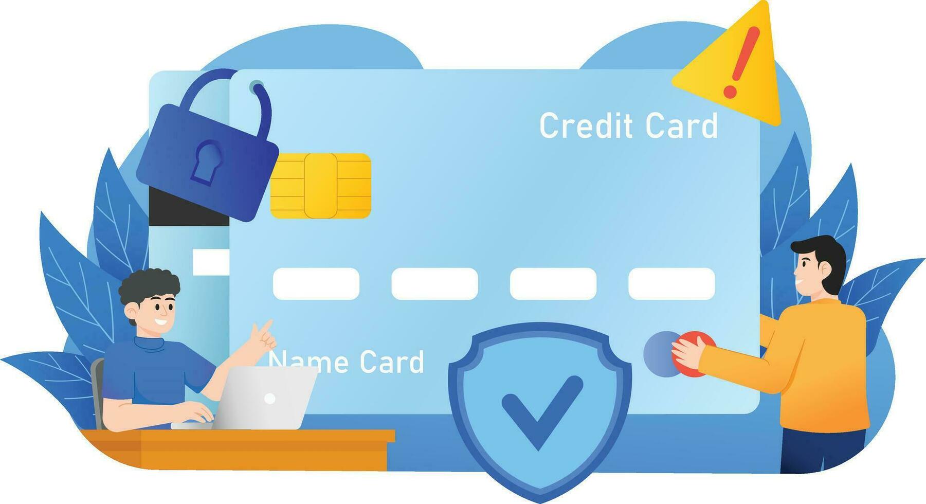 Credit Card System Security Illustration vector