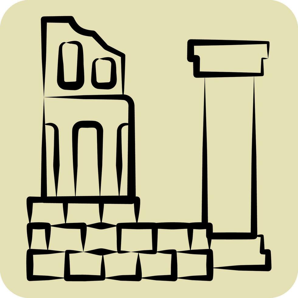 Icon Civilization. related to Prehistoric symbol. hand drawn style. simple design editable. simple illustration vector