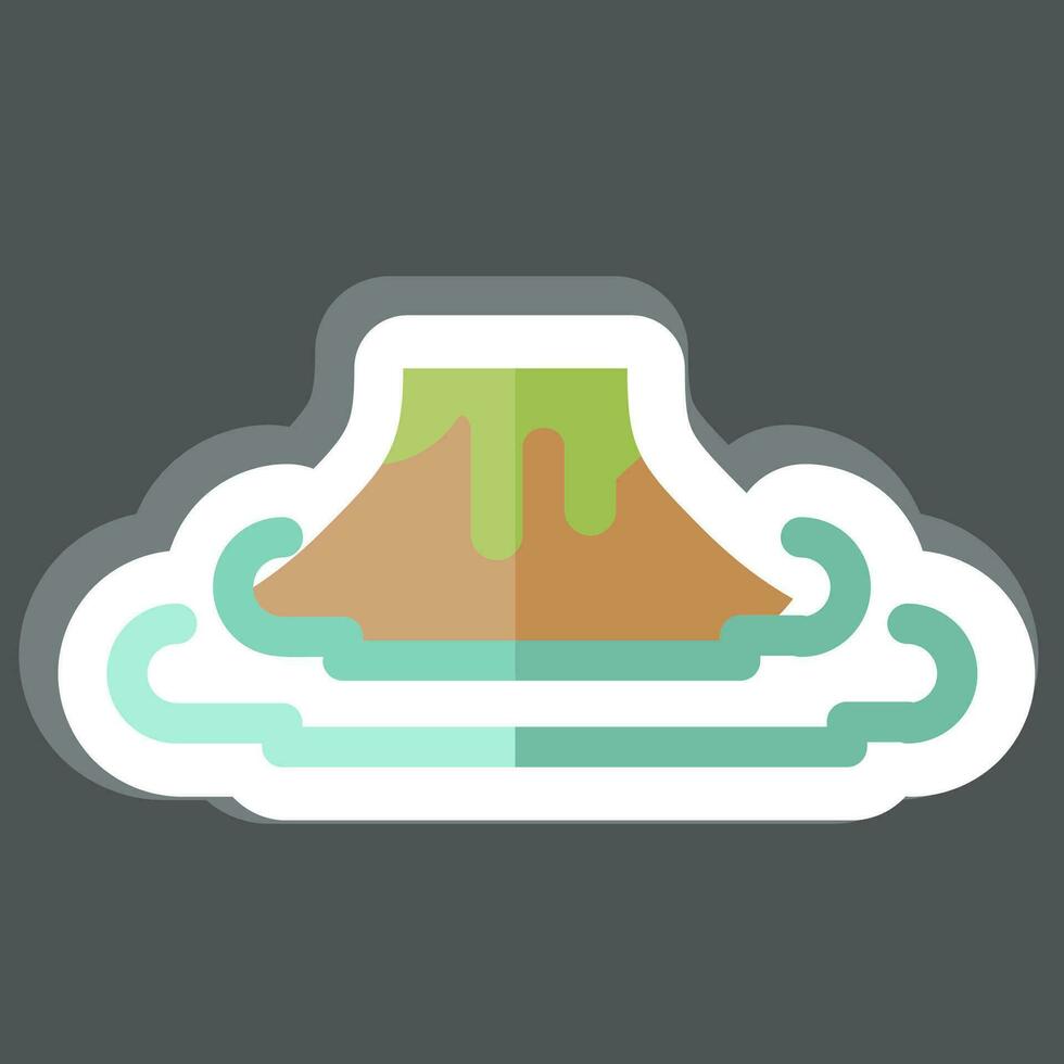 Sticker Volcano. related to Prehistoric symbol. simple design editable. simple illustration vector
