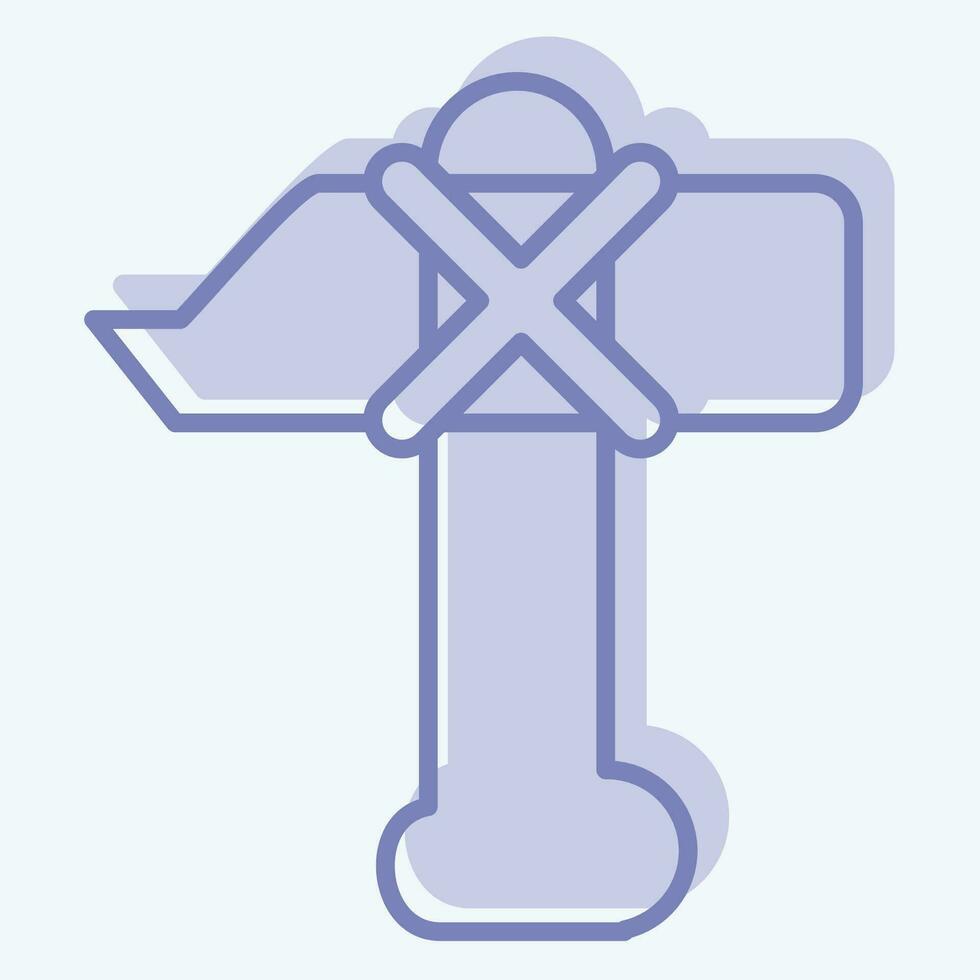 Icon Weapon. related to Prehistoric symbol. two tone style. simple design editable. simple illustration vector