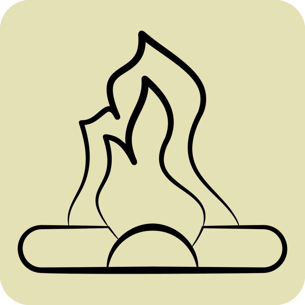 Icon Bonfire. related to Prehistoric symbol. hand drawn style. simple design editable. simple illustration vector