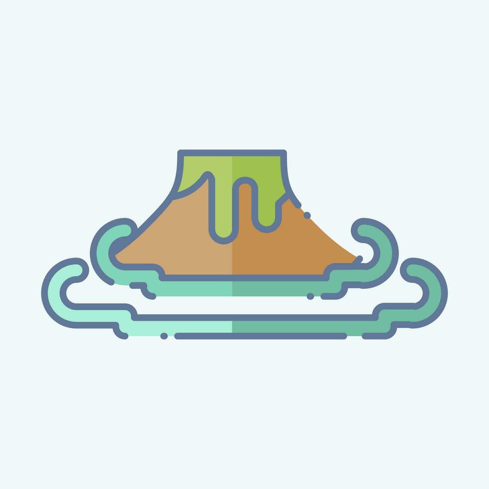 Icon Volcano. related to Prehistoric symbol. doodle style. simple design editable. simple illustration vector