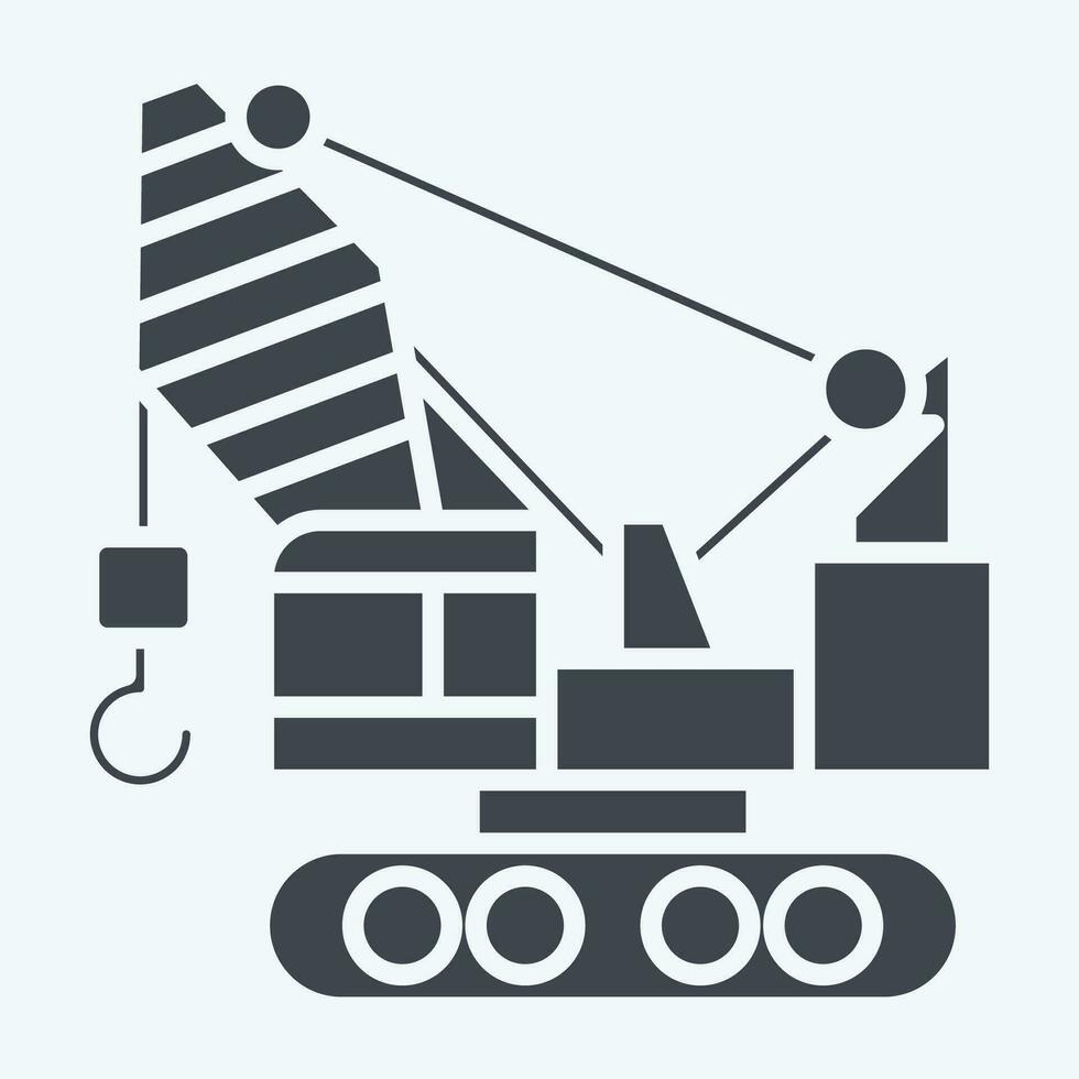 Icon Construction Crane. related to Construction Vehicles symbol. glyph style. simple design editable. simple illustration vector