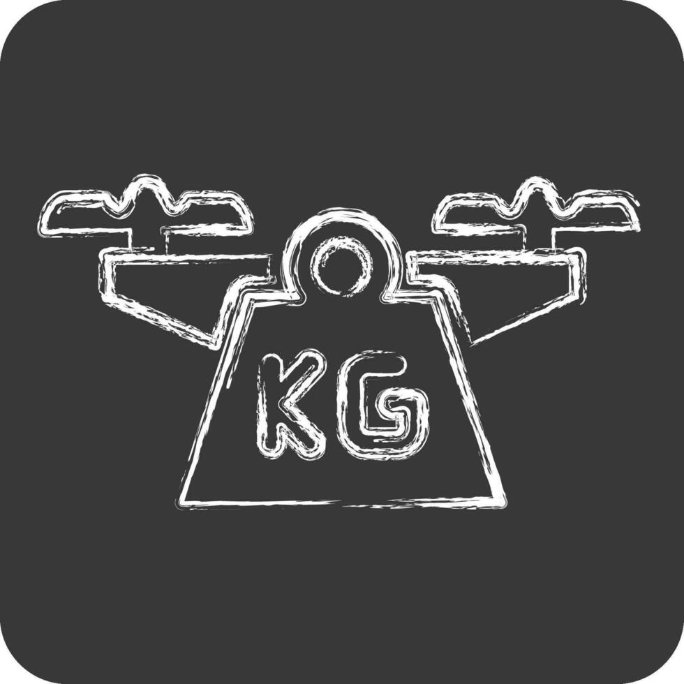 Icon Weight. related to Drone symbol. chalk Style. simple design editable. simple illustration vector