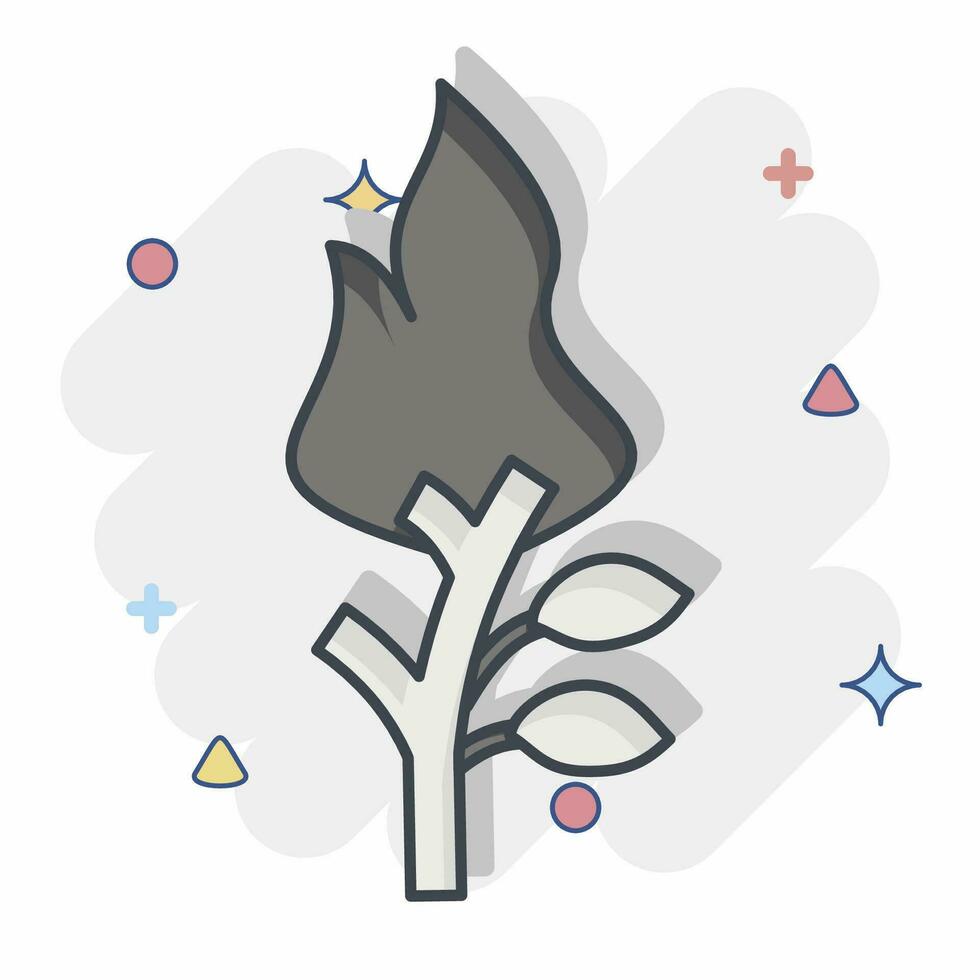 Icon Torch. related to Prehistoric symbol. comic style. simple design editable. simple illustration vector