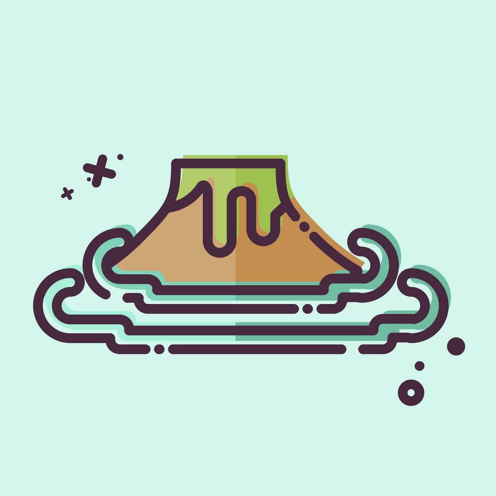 icono volcán. relacionado a prehistórico símbolo. mbe estilo. sencillo diseño editable. sencillo ilustración vector