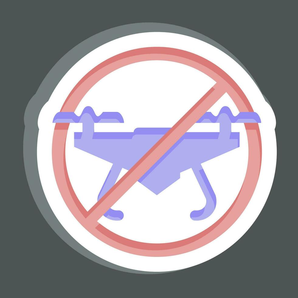 Sticker No Drone Zone. related to Drone symbol. simple design editable. simple illustration vector