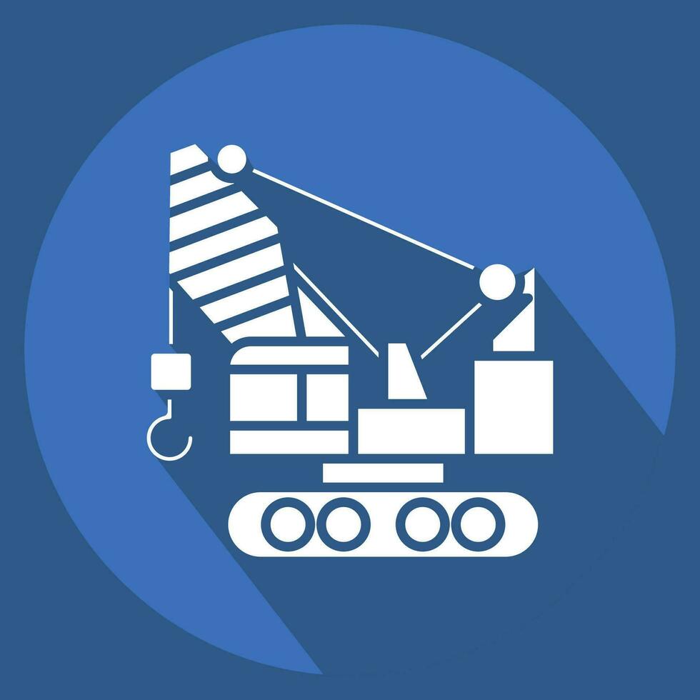 Icon Construction Crane. related to Construction Vehicles symbol. long shadow style. simple design editable. simple illustration vector