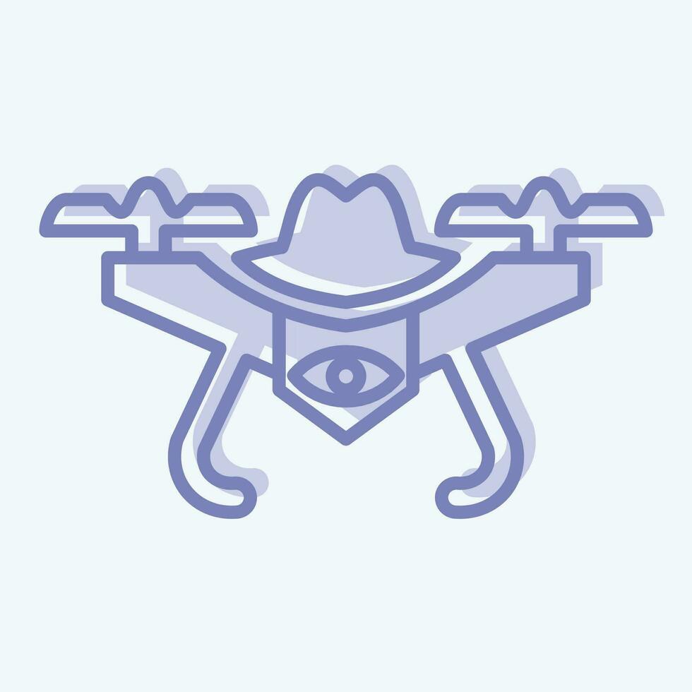 Icon Spy Drone. related to Drone symbol. two tone style. simple design editable. simple illustration vector