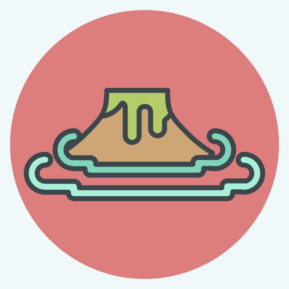 Icon Volcano. related to Prehistoric symbol. color mate style. simple design editable. simple illustration vector