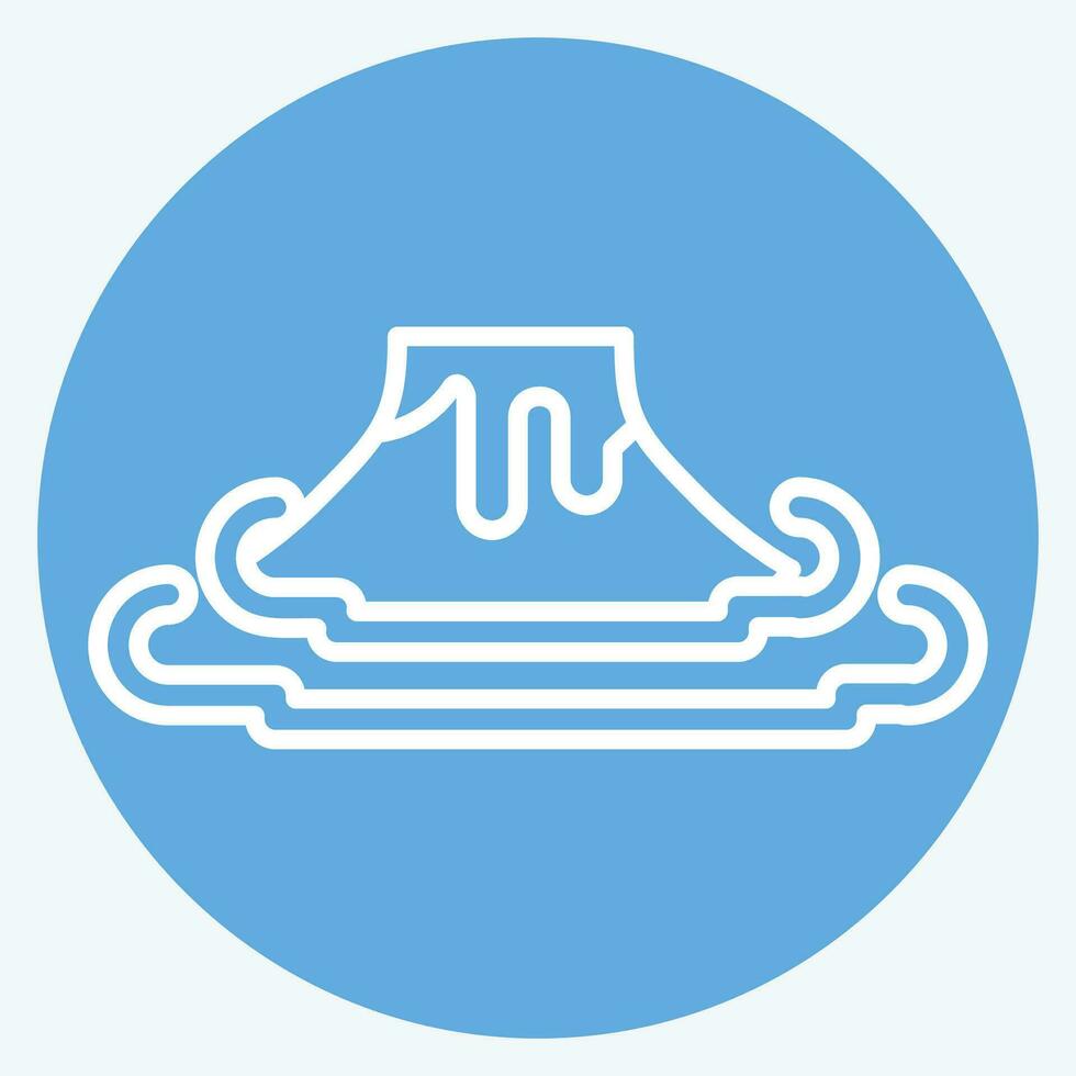 Icon Volcano. related to Prehistoric symbol. blue eyes style. simple design editable. simple illustration vector