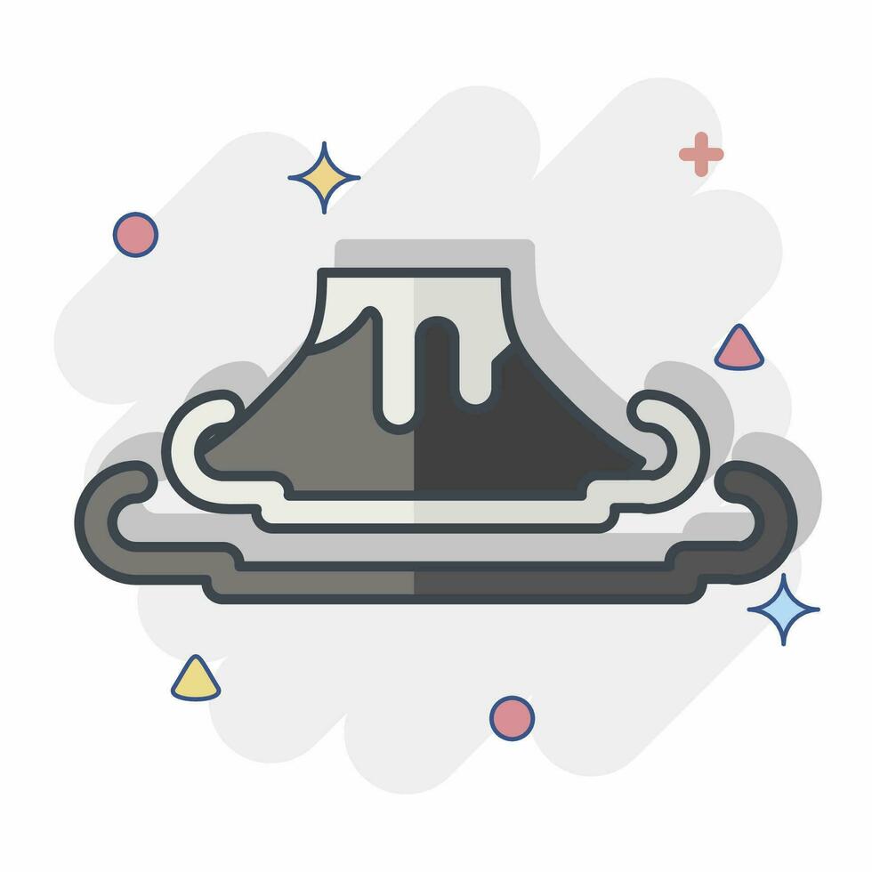 Icon Volcano. related to Prehistoric symbol. comic style. simple design editable. simple illustration vector