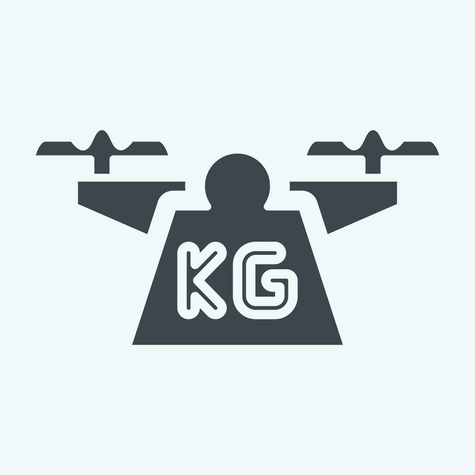 Icon Weight. related to Drone symbol. glyph style. simple design editable. simple illustration vector