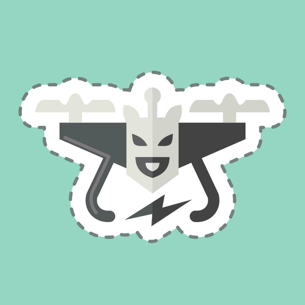 Sticker line cut Toy Drone. related to Drone symbol. simple design editable. simple illustration vector