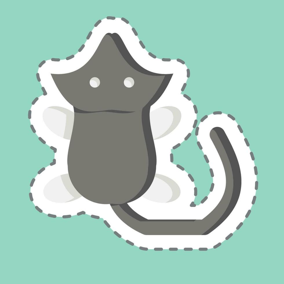 Sticker line cut Fur Pelt. related to Prehistoric symbol. simple design editable. simple illustration vector