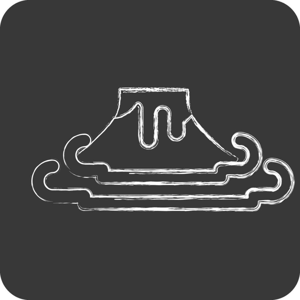Icon Volcano. related to Prehistoric symbol. chalk Style. simple design editable. simple illustration vector