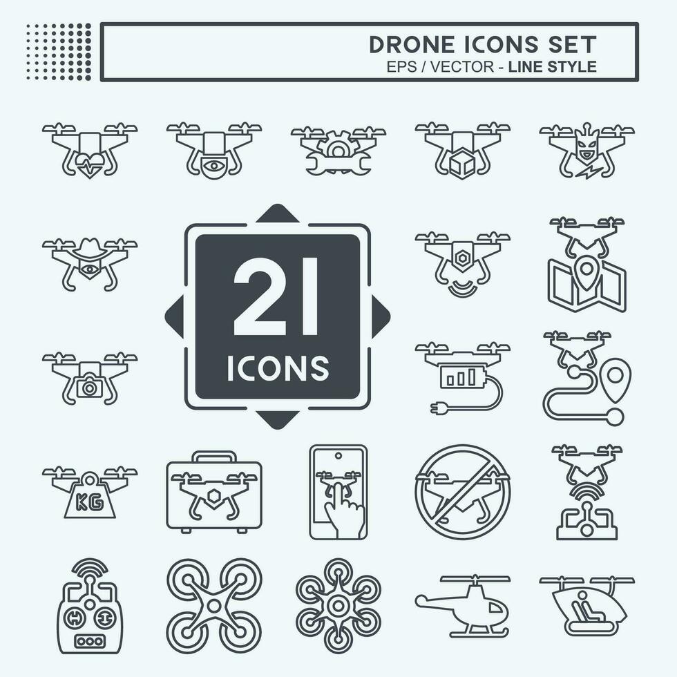 Icon Set Drone. related to Technology symbol. line style. simple design editable. simple illustration vector