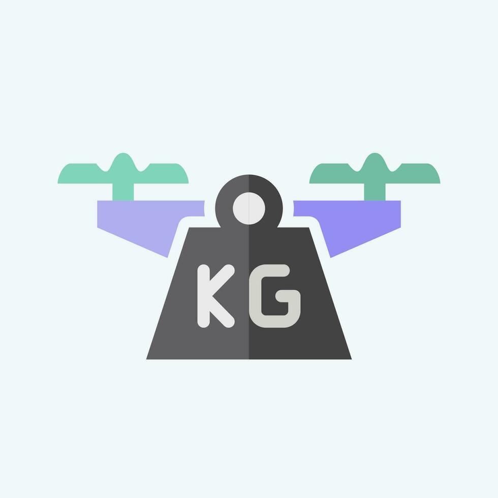 Icon Weight. related to Drone symbol. flat style. simple design editable. simple illustration vector