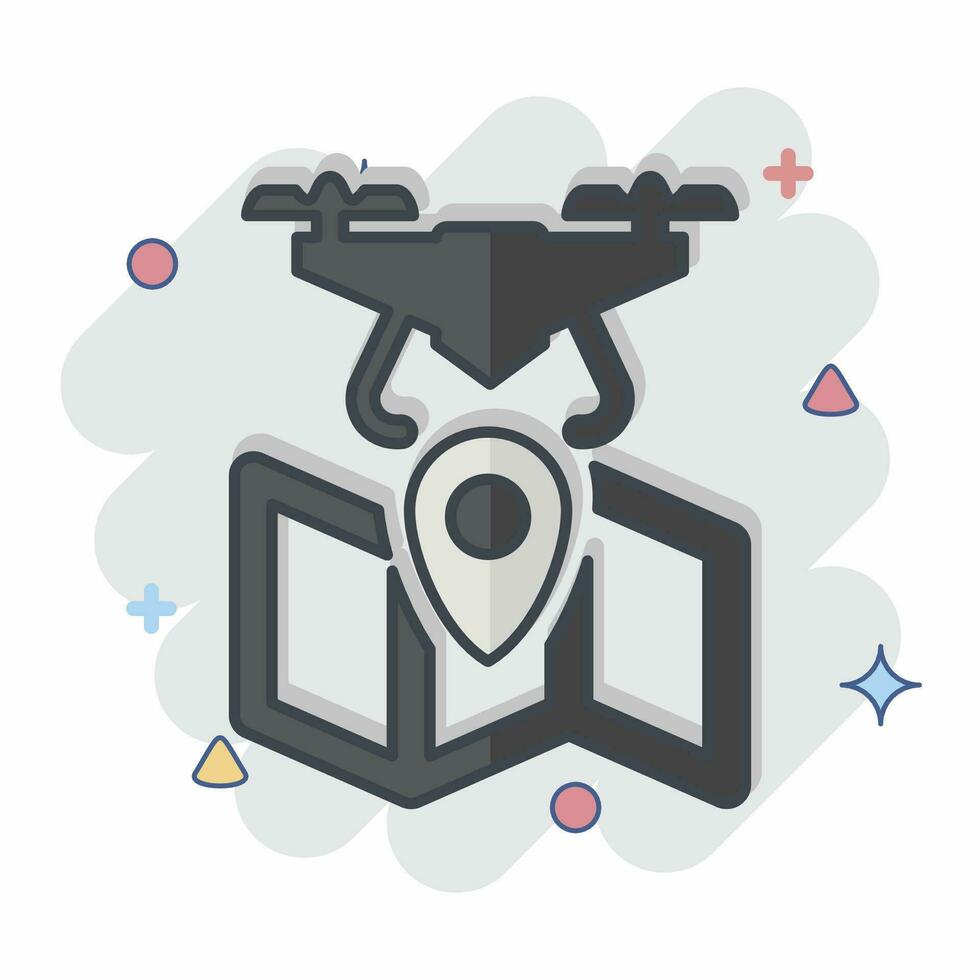 Icon Navigation. related to Drone symbol. comic style. simple design editable. simple illustration vector