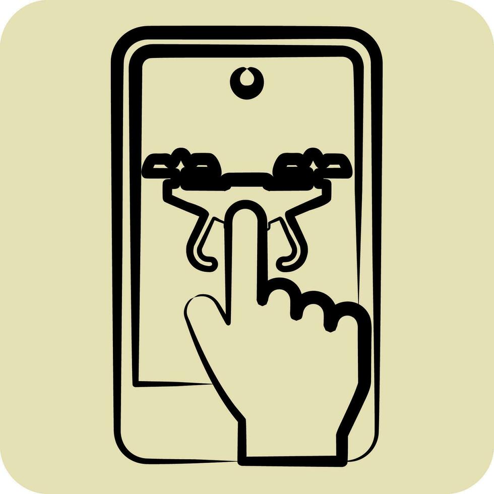 Icon Mobile App. related to Drone symbol. hand drawn style. simple design editable. simple illustration vector