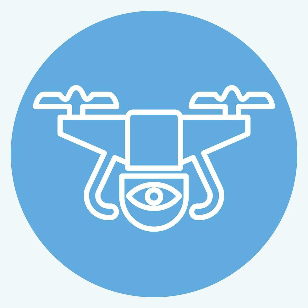 Icon Surveillance Drone. related to Drone symbol. blue eyes style. simple design editable. simple illustration vector
