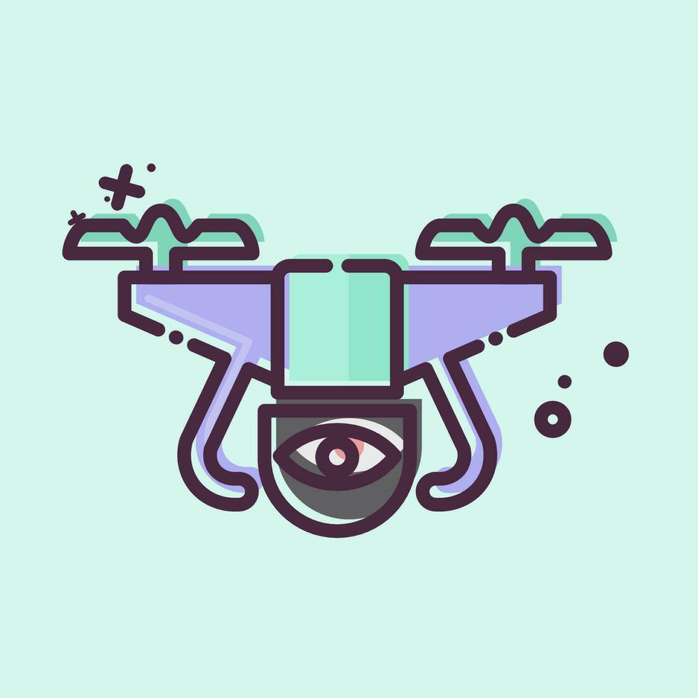 Icon Surveillance Drone. related to Drone symbol. MBE style. simple design editable. simple illustration vector