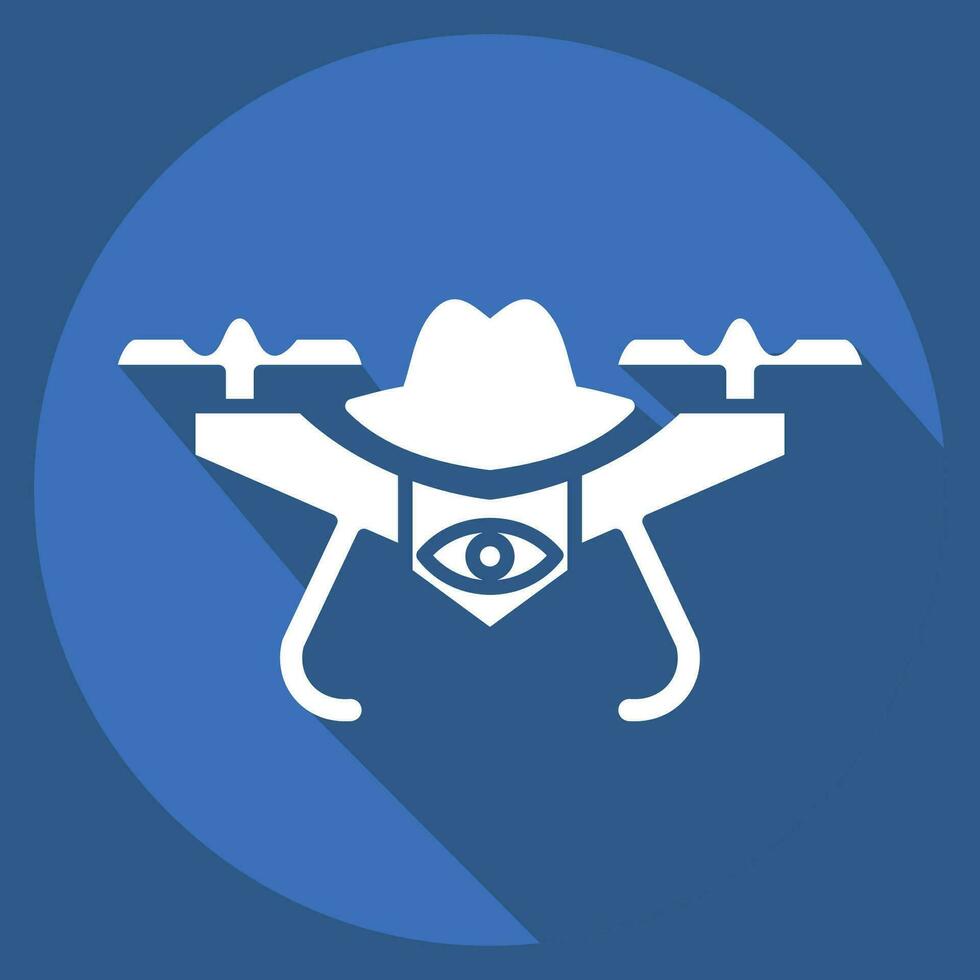 Icon Spy Drone. related to Drone symbol. long shadow style. simple design editable. simple illustration vector