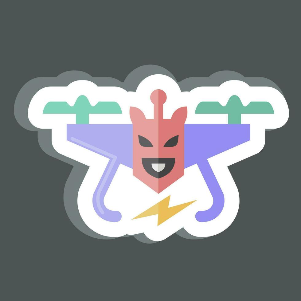 Sticker Toy Drone. related to Drone symbol. simple design editable. simple illustration vector