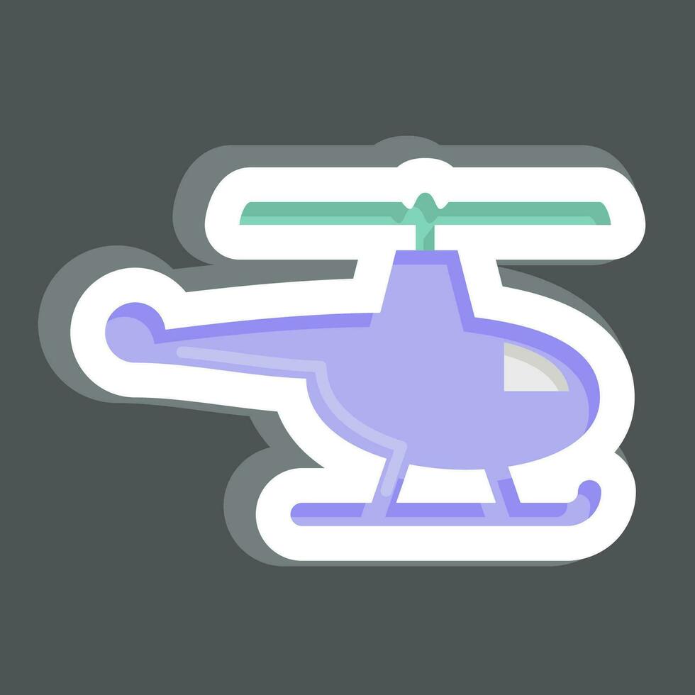 Sticker Helicopter. related to Drone symbol. simple design editable. simple illustration vector