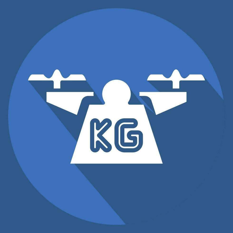 Icon Weight. related to Drone symbol. long shadow style. simple design editable. simple illustration vector