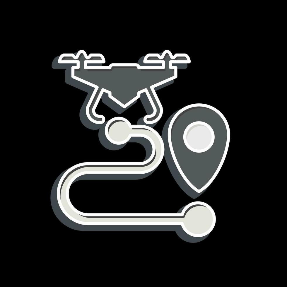 Icon Drone Tracking. related to Drone symbol. glossy style. simple design editable. simple illustration vector