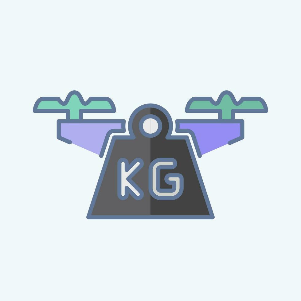 Icon Weight. related to Drone symbol. doodle style. simple design editable. simple illustration vector