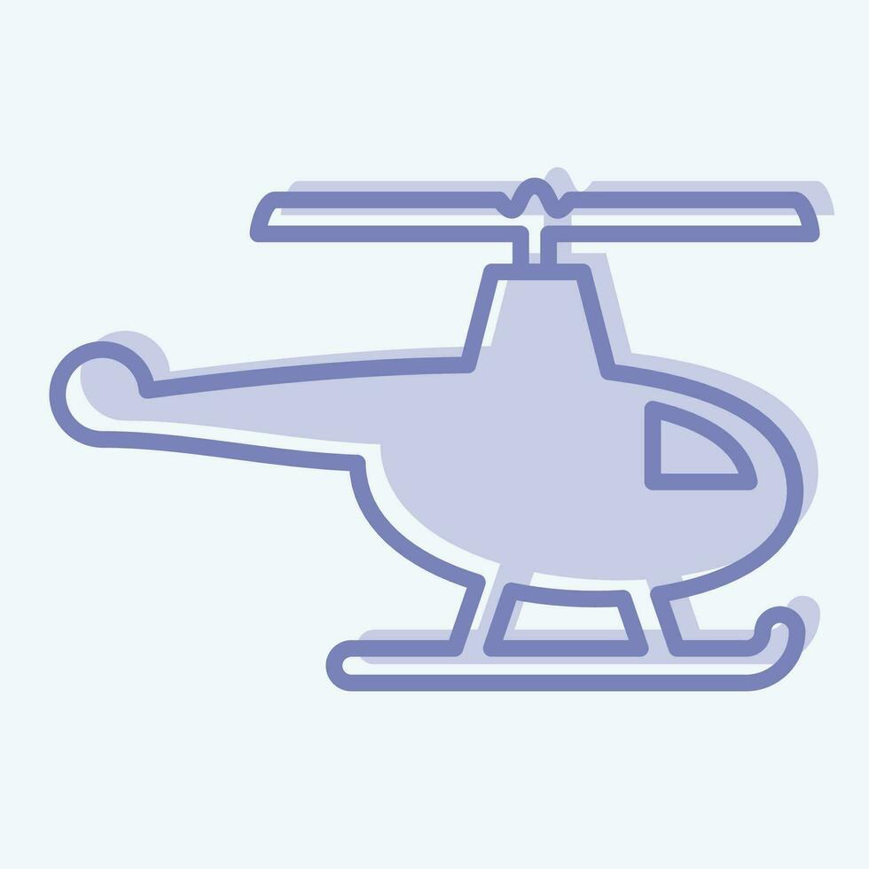 icono helicóptero. relacionado a zumbido símbolo. dos tono estilo. sencillo diseño editable. sencillo ilustración vector