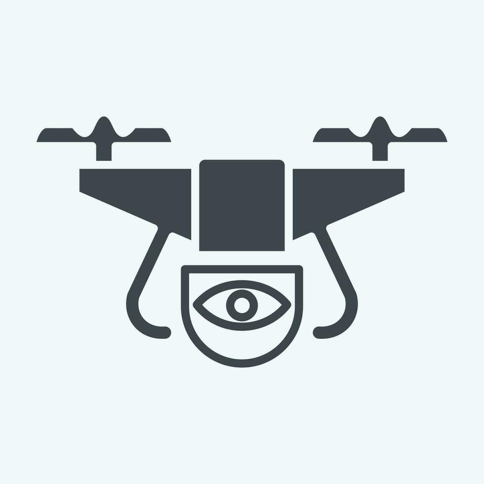 Icon Surveillance Drone. related to Drone symbol. glyph style. simple design editable. simple illustration vector