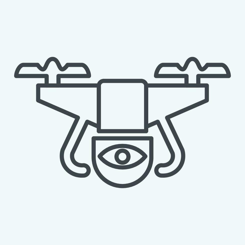 Icon Surveillance Drone. related to Drone symbol. line style. simple design editable. simple illustration vector