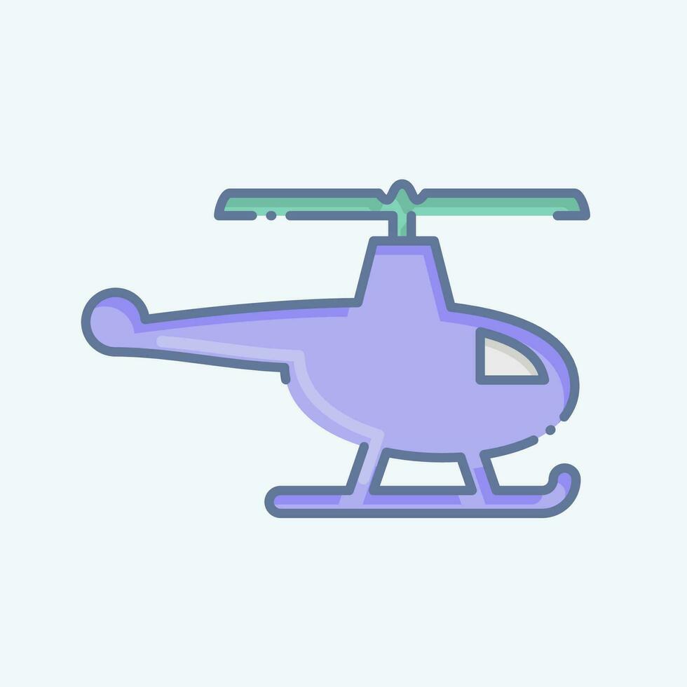 Icon Helicopter. related to Drone symbol. doodle style. simple design editable. simple illustration vector