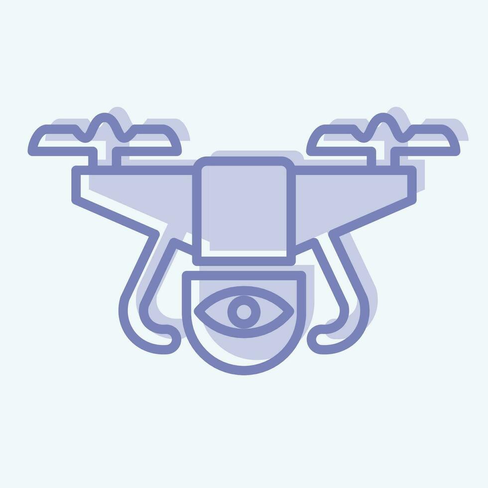 Icon Surveillance Drone. related to Drone symbol. two tone style. simple design editable. simple illustration vector