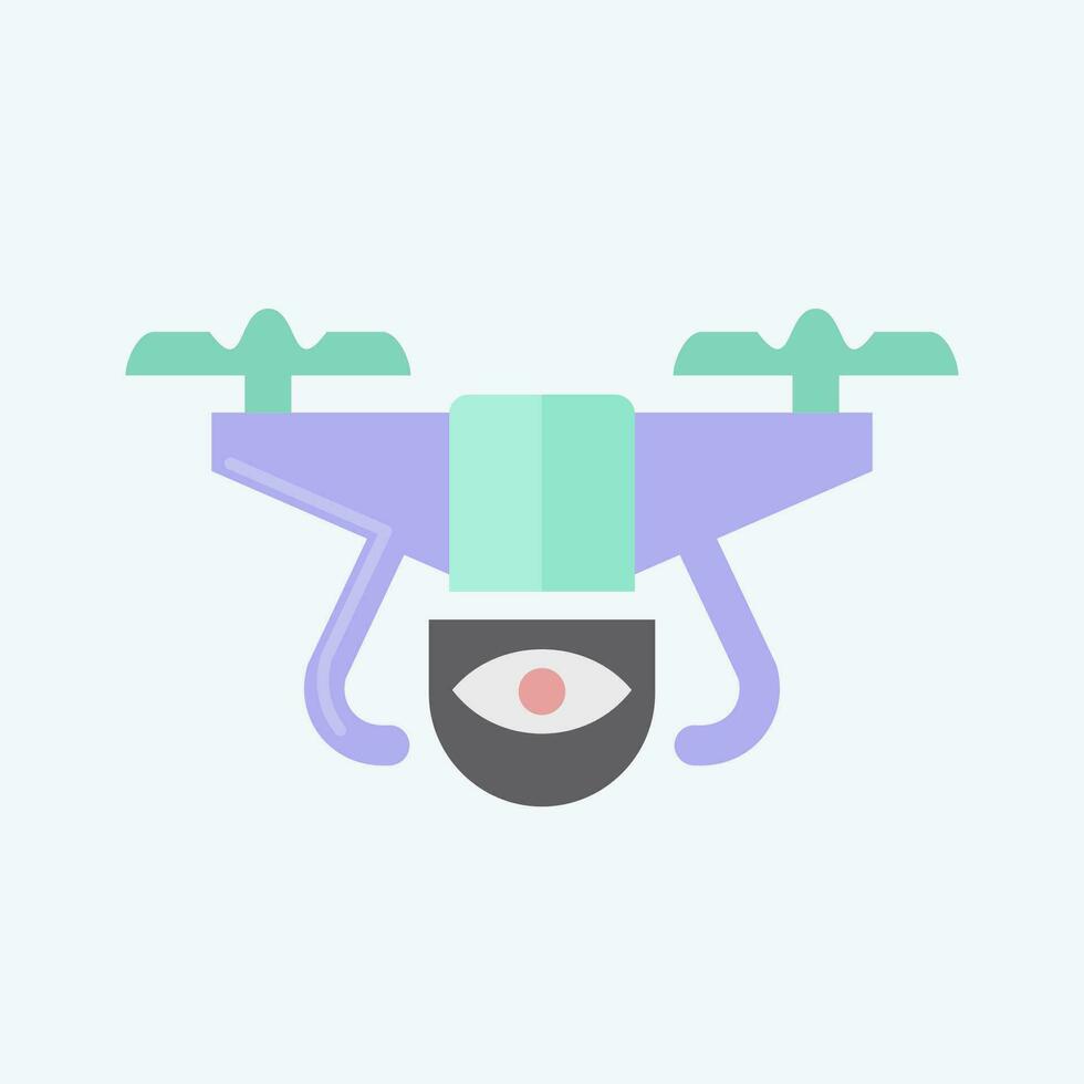 Icon Surveillance Drone. related to Drone symbol. flat style. simple design editable. simple illustration vector