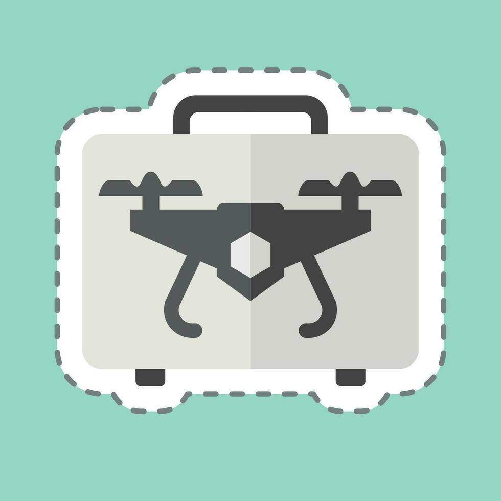 Sticker line cut Drone Case. related to Drone symbol. simple design editable. simple illustration vector