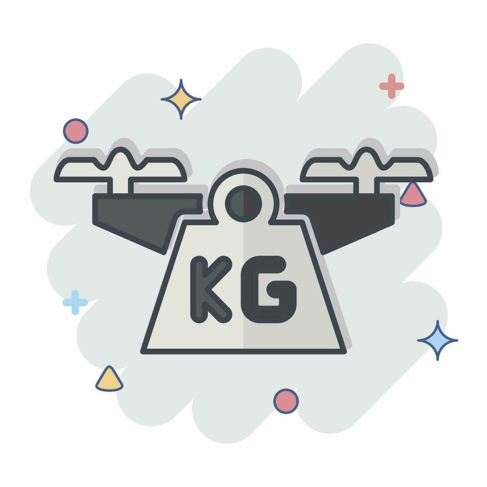 Icon Weight. related to Drone symbol. comic style. simple design editable. simple illustration vector