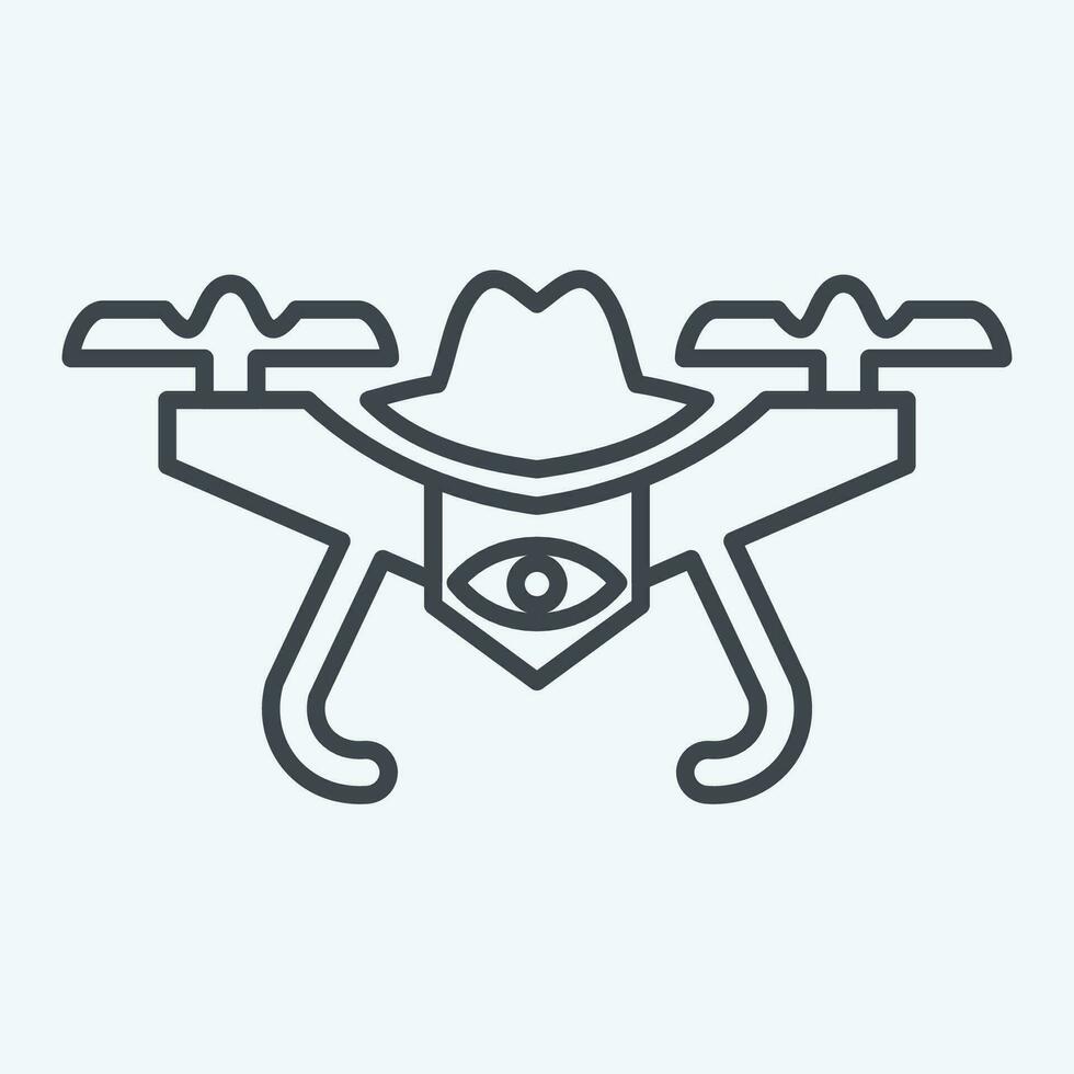 Icon Spy Drone. related to Drone symbol. line style. simple design editable. simple illustration vector