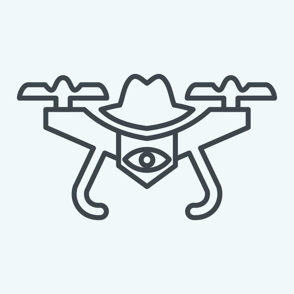 Icon Spy Drone. related to Drone symbol. line style. simple design editable. simple illustration vector