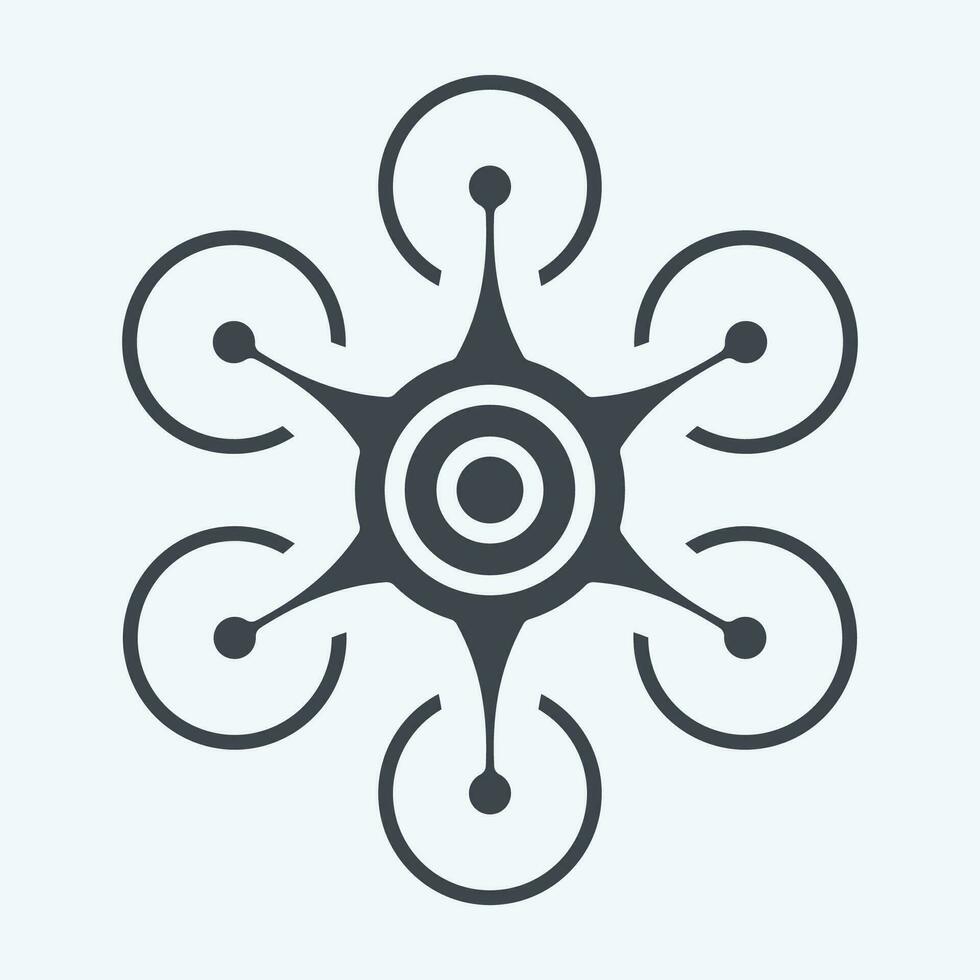 Icon Hexacopter. related to Drone symbol. glyph style. simple design editable. simple illustration vector